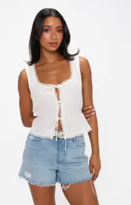 Mimi Top ~ White Linen