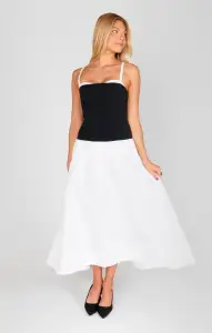 Hepburn Midi Dress ~ Black and White(XS)