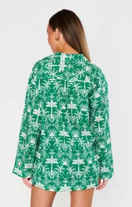 Carry On Button Down ~ Tiki Palms(XS)