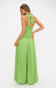 Eliza Maxi Dress ~ Key Lime Light Taffeta(XS)