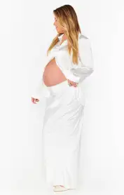 Maxi Slip Skirt ~ Ivory Luxe Satin(XXS)