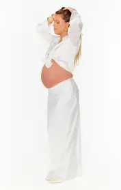 Maxi Slip Skirt ~ Ivory Luxe Satin(XXS)