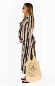 Vacay Coverup ~ Neutral Groovy Knit(XS)
