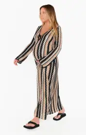 Vacay Coverup ~ Neutral Groovy Knit(XS)