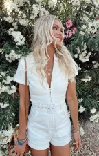 Outlaw Romper ~ Pearly White(XS)