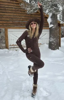 Lodge Onesie ~ Winter Rib Chocolate