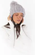Jean Chunky Knit Beanie ~ Grey(OS)