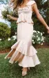 Reese Ruffle Dress ~ Champagne Luxe Satin(XXS)