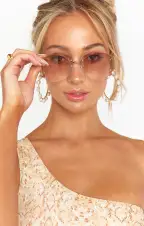 LeSpecs Skyline Sunglasses ~ Gold/Tan(OS)