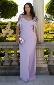 Bella Maxi Dress ~ Lavender Luxe Satin(XXS)