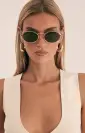 Banbé Eyewear The Sampaio Sunglasses ~ Gold/Olive(OS)