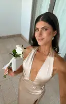 Adele Halter Maxi Dress ~ Champagne Luxe Satin(XXS)