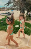 Little Annie Bikini ~ Center Court Stripe Micro Rib(1T)