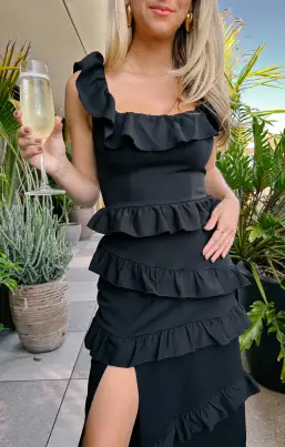 Greta Dress ~ Black Stretch(XXS)