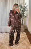 Classic PJ Set ~ Espresso Martini Silky(XS)