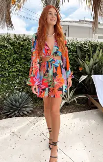 Go Out Cut Out Mini Dress ~ Tropical Paradise(XS)