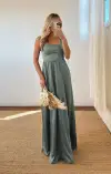 Nina Maxi Dress ~ Deep Sage Luxe Satin(XXS)