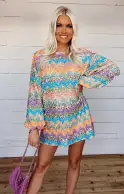 Sure Thing Mini Dress ~ Wavy Sequins(XS)