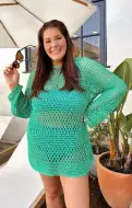 Paula Pullover ~ Sea Green Crochet(XS)