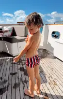 Lil Dude Shorts ~ Americana Stripe Micro Rib(1T)