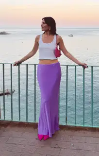 Maxi Slip Skirt ~ Violet Luxe Satin(XS)