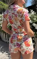 Outlaw Romper ~ Ivory Hillside Floral Denim(XS)