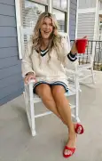 Tailgate Sweater Dress ~ Navy Cable Knit(XS)
