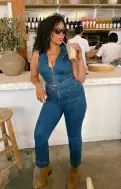 Jacksonville Cropped Jumpsuit ~ Lunar Blue(XS)