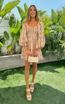 Josephine Dress ~ Hillside Stripe Floral(XS)