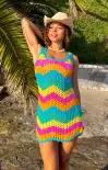 Tara Coverup Dress ~ Sea Breeze Crochet