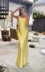 Taylor Tube Dress ~ Yellow Luxe Satin(XXS)