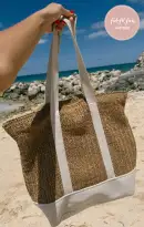 Sunseeker Tote ~ Natural and Ivory