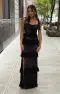 Monique Tie Maxi Dress ~ Black Lovely Lace(XS)