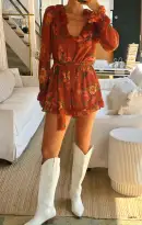 Raquel Ruffle Romper ~ Garden Harvest(XS)