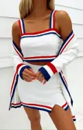 Below Deck Mini Skirt ~ USA Stripe Knit(XS)