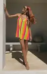 Rascal Romper ~ Neon Vacay Stripe(XS)