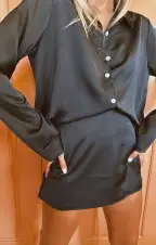 All Night Skort ~ Black Luxe Satin(XS)