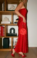 Taylor Tube Dress ~ Red Checkerboard Satin(XS)