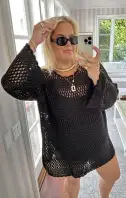 Paula Pullover ~ Black Crochet(XS)