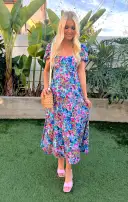 Mia Midi Dress ~ Painterly Meadows(XS)