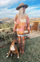 Ember Tunic Sweater ~ Uneven Patchwork Knit(XS)