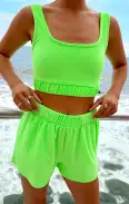 Hendrix Shorts ~ Neon Green Terry(XS)