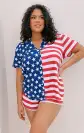 Sunday Morning PJ Set ~ American Flag Print(XS)
