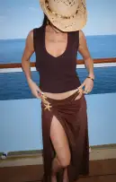 Cyprus Sarong ~ Cinnamon Shimmer with Starfish