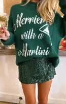 All Night Skort ~ Emerald Sequins(XS)