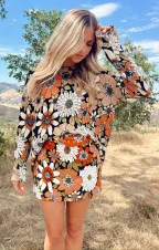 Tyra Belted Skirt ~ Hutton Floral Corduroy(XS)