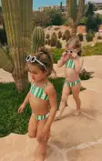 Little Annie Bikini ~ Center Court Stripe Micro Rib