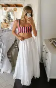Hot Tub Top ~ Americana Stripe Micro Rib(XS)
