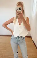 Vicky Vest Top ~ White Linen(XS)