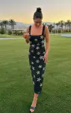 Stassi Midi Dress ~ Starfish Beaded Sequins Black